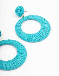 Gold Raffia Open Drop Earrings - link has visual effect only