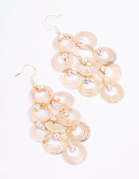 Gold Diamante Disc Drop Earrings - link has visual effect only