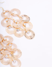 Gold Diamante Disc Drop Earrings - link has visual effect only