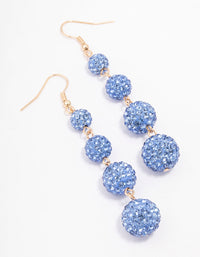 Gold Triple Ball Drop Earrings - link has visual effect only