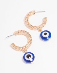 Gold Double Swirl Drop Earrings - link has visual effect only