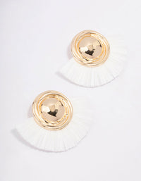 Gold Antique Raffia Stud Earrings - link has visual effect only