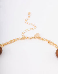 Gold Double Chain Beaded Necklace - link has visual effect only