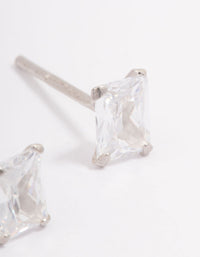 Platinum Sterling Silver Cubic Zirconia Baguette Stud Earrings - link has visual effect only