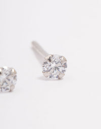 Platinum Sterling Silver Baby Cubic Zirconia Stud Earrings - link has visual effect only