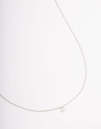 Platinum Sterling Silver Round Cubic Zirconia Pendant Necklace - link has visual effect only