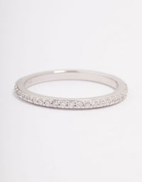 Platinum Sterling Silver Cubic Zirconia Pave Ring - link has visual effect only