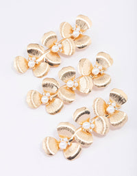 Gold Triple Daisy Hair Clip 3-Pack - link has visual effect only