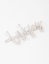 Rhodium Diamante Wifey Hair Clip - link has visual effect only