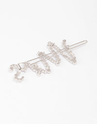 Rhodium Diamante Mrs Hair Clip - link has visual effect only