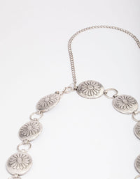 Silver Boho Flower Open Circle Belt - link has visual effect only