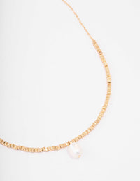 Gold Plated Pendant & Pearl Necklace - link has visual effect only