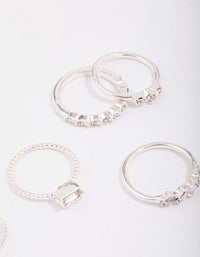 Silver Fine Diamante Ring 8-Pack - link has visual effect only