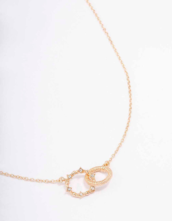 Gold Circle Link Necklace