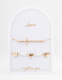 Gold Heart Cross Bracelet - link has visual effect only