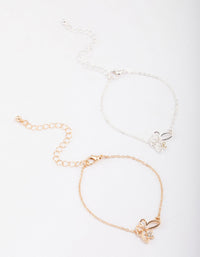 Gold & Silver Two-Toned Butterfly Bracelet Pack - link has visual effect only