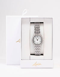 Silver Vintage Diamante Watch - link has visual effect only