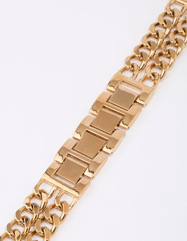 Gold Double Chain Watch Band 42/44/45mm