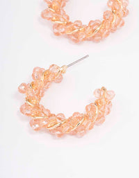 Gold Twisted Beaded Hoop Earrings - link has visual effect only