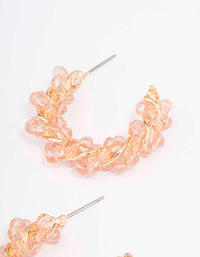 Gold Twisted Beaded Hoop Earrings - link has visual effect only