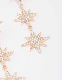 Gold Statement Diamante Star Drop Earrings - link has visual effect only