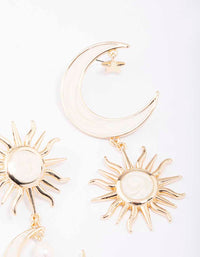 Gold Celestial Marble Drop Earrings - link has visual effect only