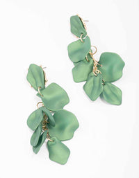 Green Coated Petal Drop Earrings - link has visual effect only