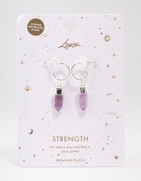 Silver Plated Amethyst Drop Earrings - link has visual effect only