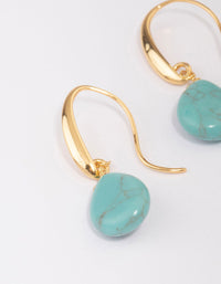 Gold Plated Turqouise Drop Earrings - link has visual effect only