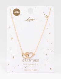 Gold Plated Interlocked Heart Pendant Necklace - link has visual effect only