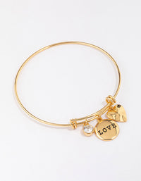 Gold Plated Disc Charm Bangle - link has visual effect only