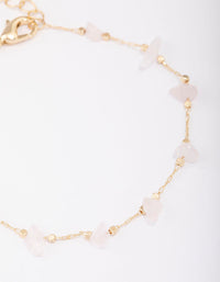 Gold Plated Station Semi-Precious Bracelet - link has visual effect only