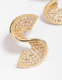 Gold Plated Cubic Zirconia Twisted Stud Earrings - link has visual effect only