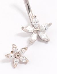 Surgical Steel Double Daisy Belly Piercing - link has visual effect only