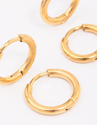 Gold Plated Surgical Steel Classic Hoop Earring Pack - link has visual effect only