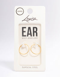 Gold Plated Surgical Steel Sleeper Earrings 16mm - link has visual effect only