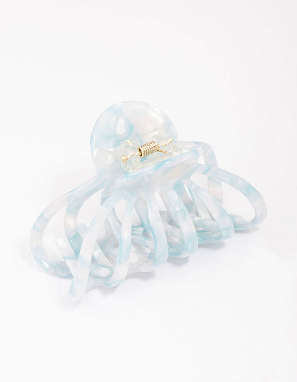 Aqua Marble Wide Hair Claw Clip