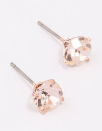 Rose Gold Pink Crystal Stud Earrings - link has visual effect only