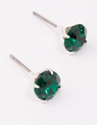 Silver Emerald Crystal Stud Earrings - link has visual effect only