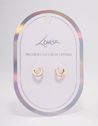 Gold Crystal Huggie Hoop Earrings - link has visual effect only