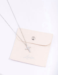 Silver Bezel Diamante Cross Necklace - link has visual effect only