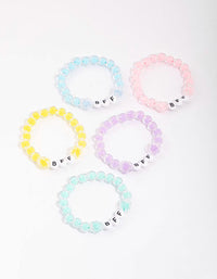 Kids Rainbow BFF Beaded Stretch Bracelet 5-Pack - link has visual effect only