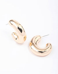 Gold Chunky Wide Hoop Earrings - link has visual effect only