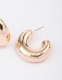 Gold Chunky Wide Hoop Earrings - link has visual effect only