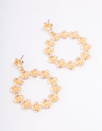 Gold Rose Circular Drop Earrings - link has visual effect only