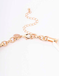 Gold Mixed Oval Link Short Necklace - link has visual effect only