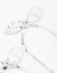 Silver Snake Chain Bow Drop Earrings - link has visual effect only