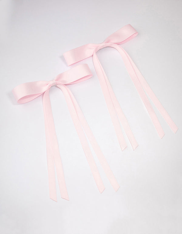 Pink Fabric Wide Skinny Hair Bow Pack