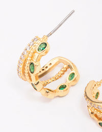 Gold Plated Brass Layered Crystal Illusion Hoop Earrings - link has visual effect only