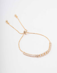 Gold Plated Marquise Baguette Bracelet - link has visual effect only